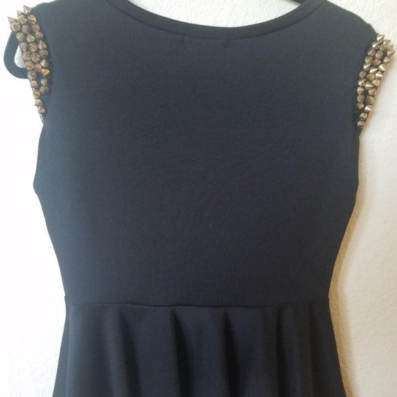 Black Studded Peplum Top - New without tags - Picture 4 of 5